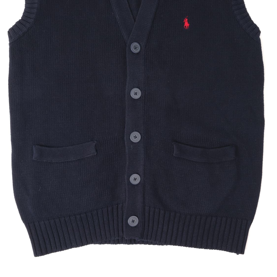 폴로 랄프로렌 네이비 버튼 니트 베스트 상품이미지3