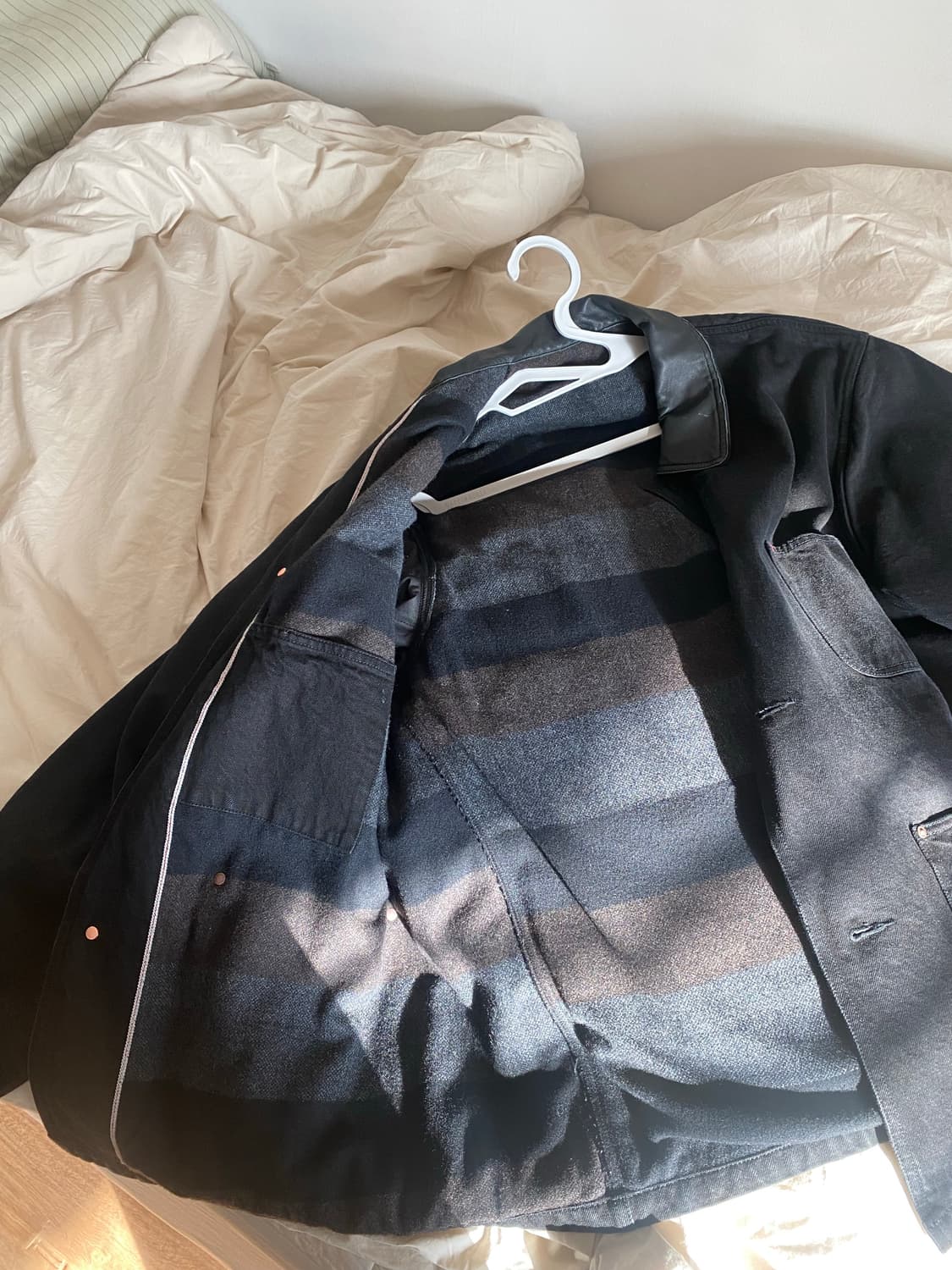 비헤비어 25 Fw WASHED LEATHER COLLAR COVERAL 상품이미지7