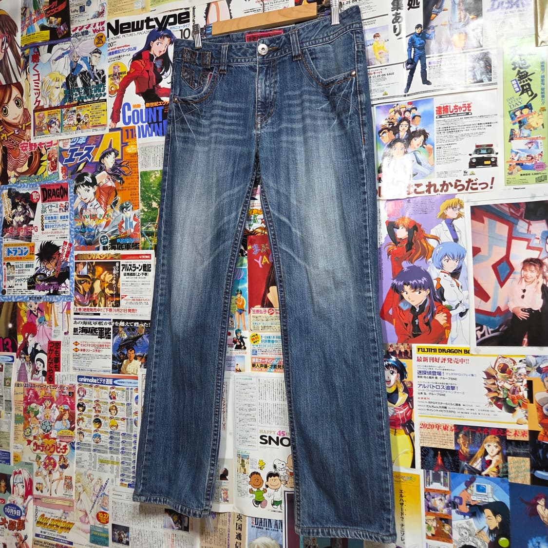 웨스턴 포켓 자수 스터드 데님 팬츠 상품이미지5