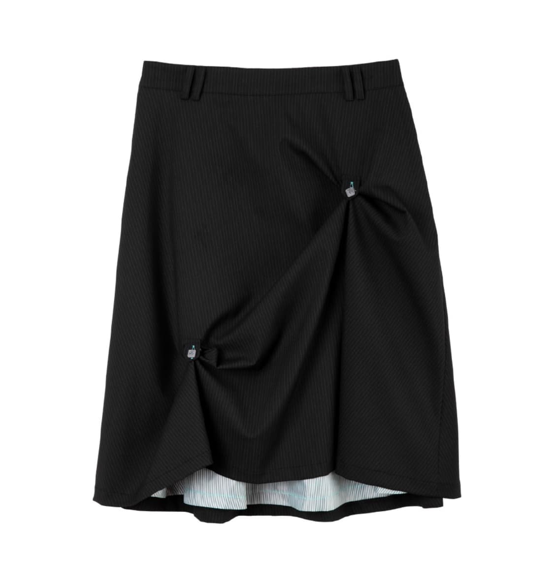 BUTTON FLARED SKIRT / black 상품이미지1