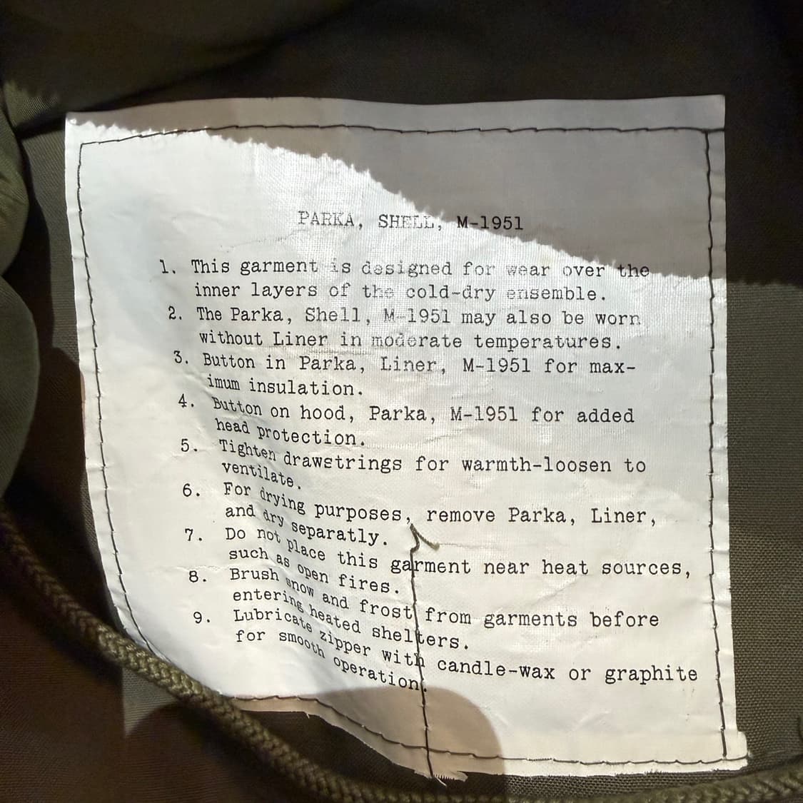 오리지널 m-51 밀리터리 개파카 야상 상품이미지9