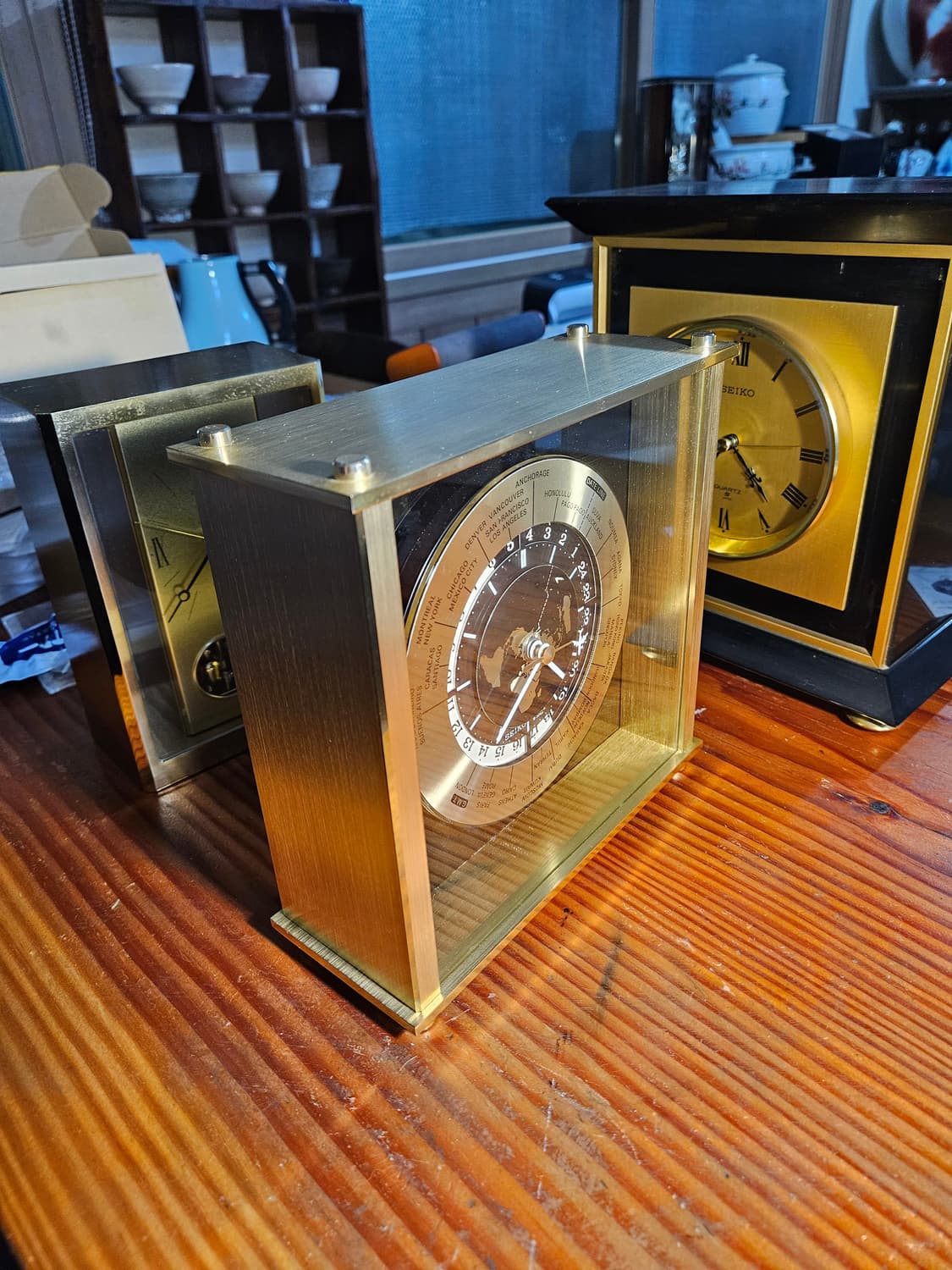 황동 제작, seiko 세이코  월드타임 빈티지 탁상시계 상품이미지2