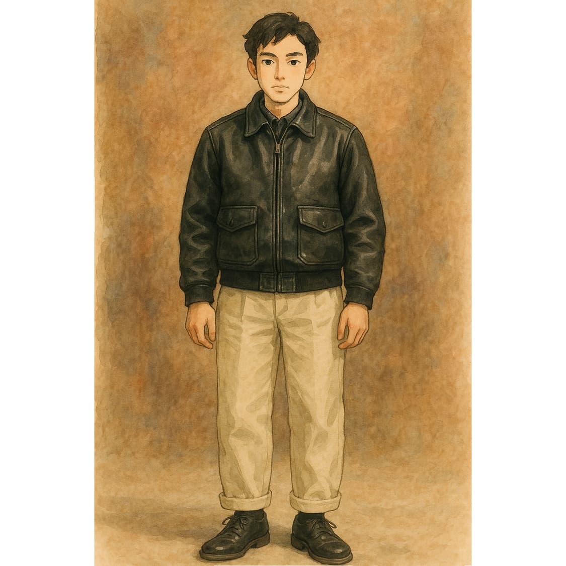 [100] 90s~ VANSON A-2 레더 플라이트 자켓  상품이미지10