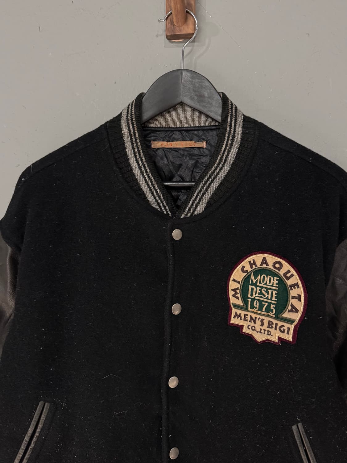 90s Men's BIGI 맨즈비기 레터링 울 바시티자켓 상품이미지4