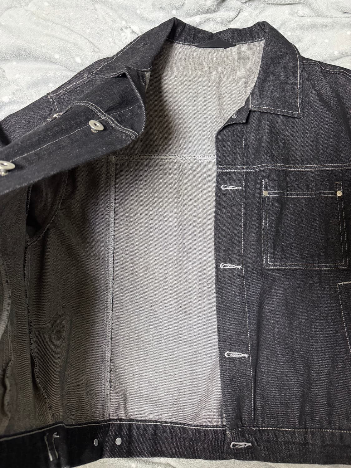 워싱 스티치 데님자켓(BLACK) 상품이미지5