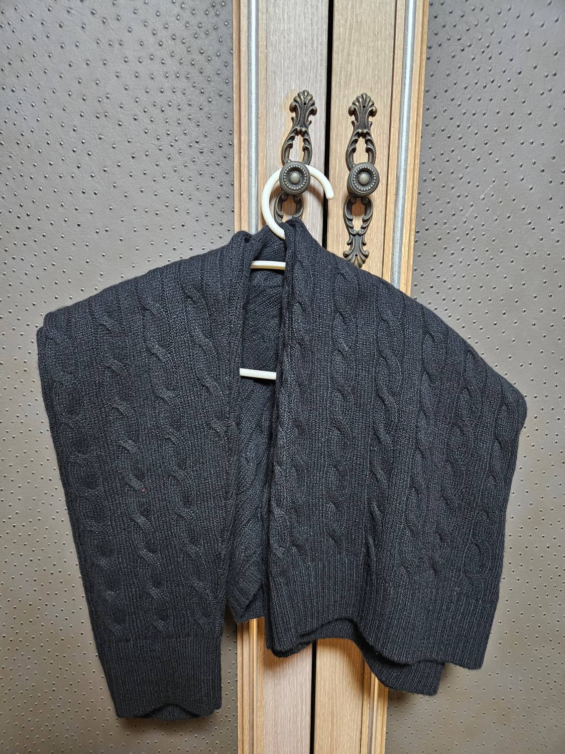 폴로 캐시미어 케이블 니트 블랙 XL 상품이미지4