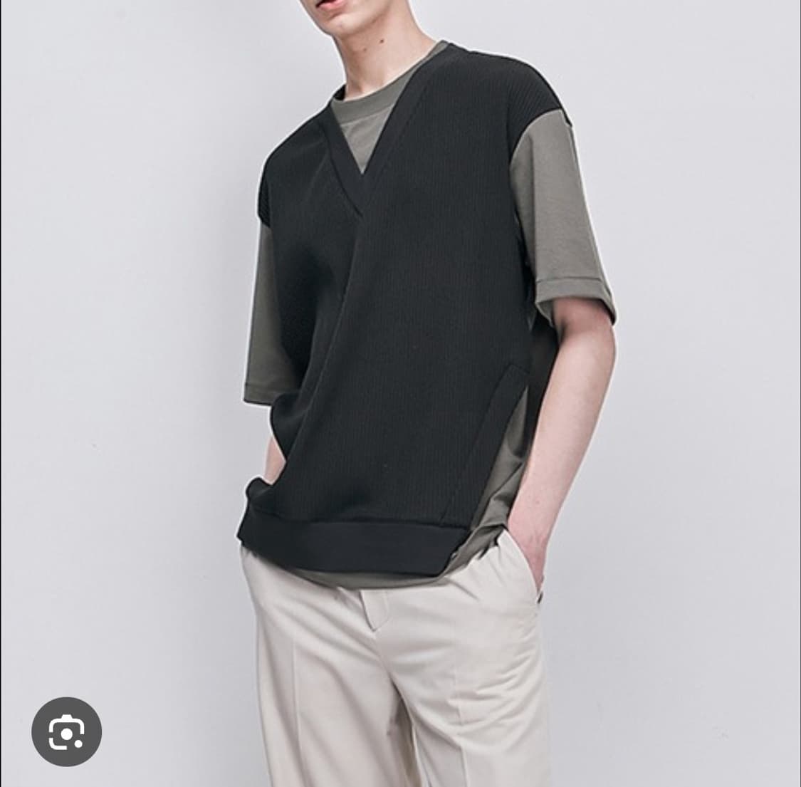 한섬 시스템옴므 2022 레이어드 반팔 티셔츠 100사이즈 상품이미지1