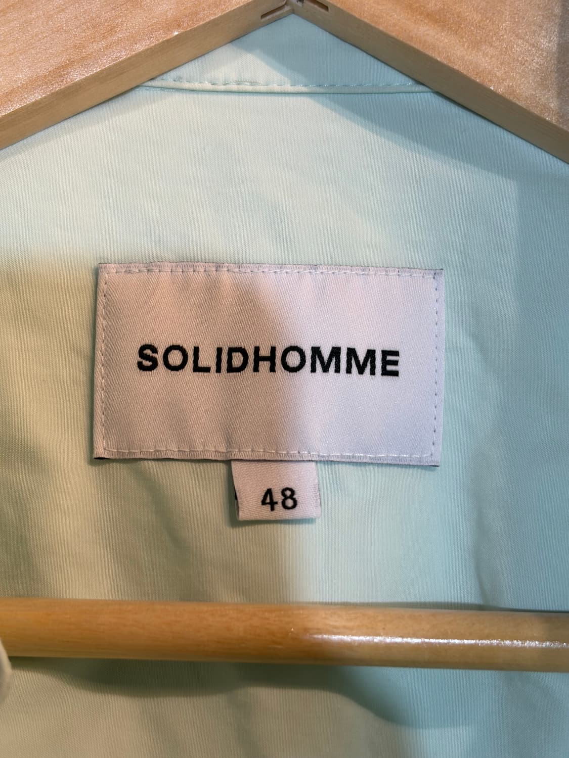 [48] 솔리드옴므 SOLIDHOMME 민트그린 반소매 셔츠 4.9 상품이미지5