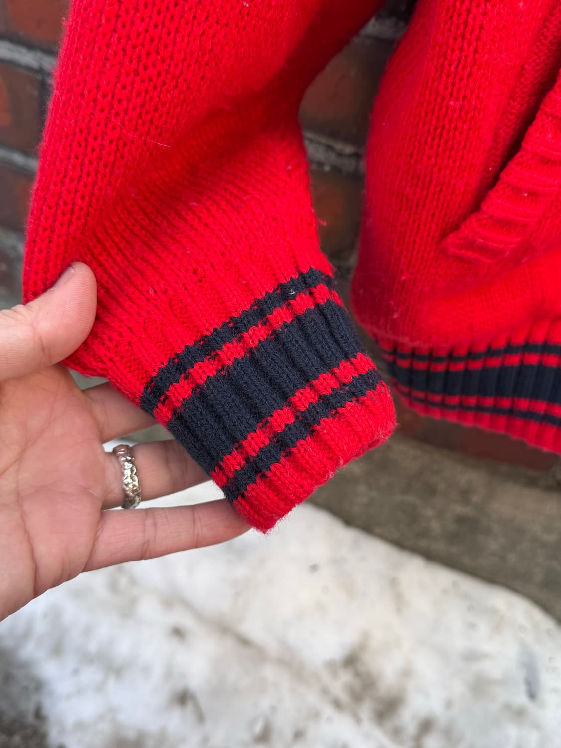 90s BAD BOY 스펠아웃 니트집업  상품이미지5