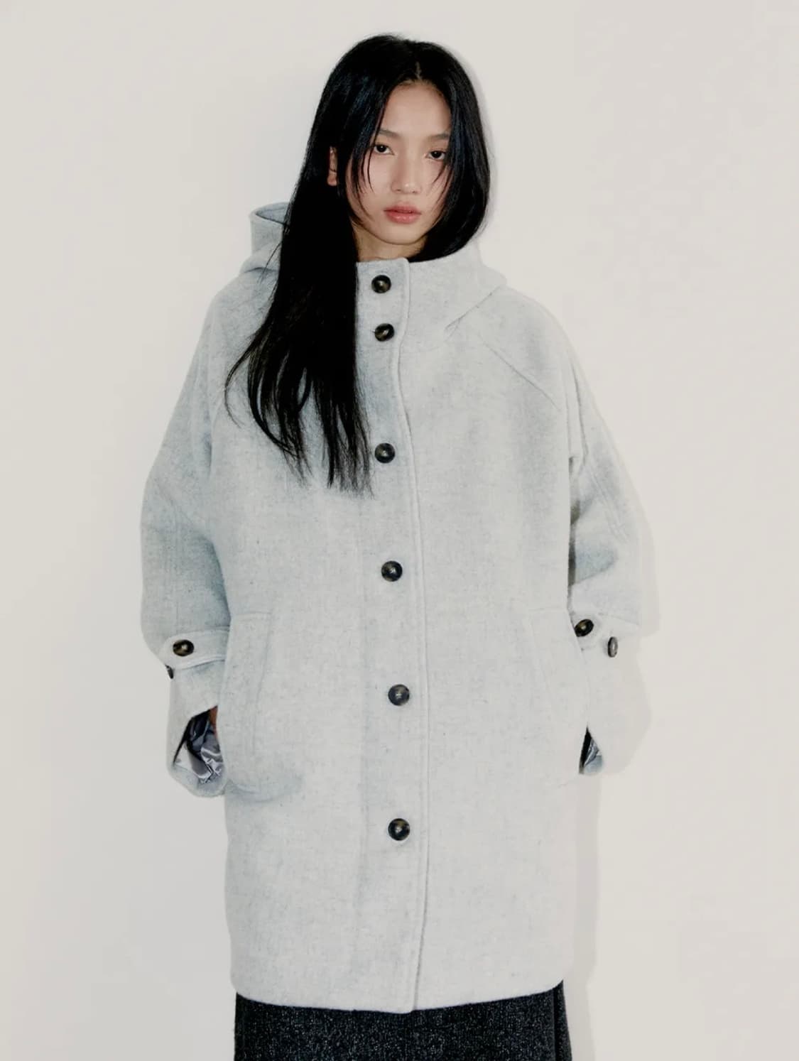 RICH WOOL HALF COAT / gray 상품이미지1