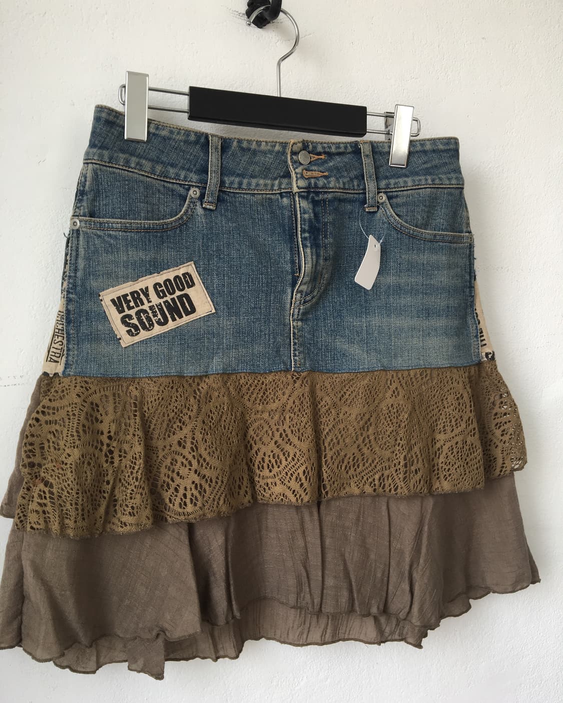 Layer point denim midi skirt 상품이미지3