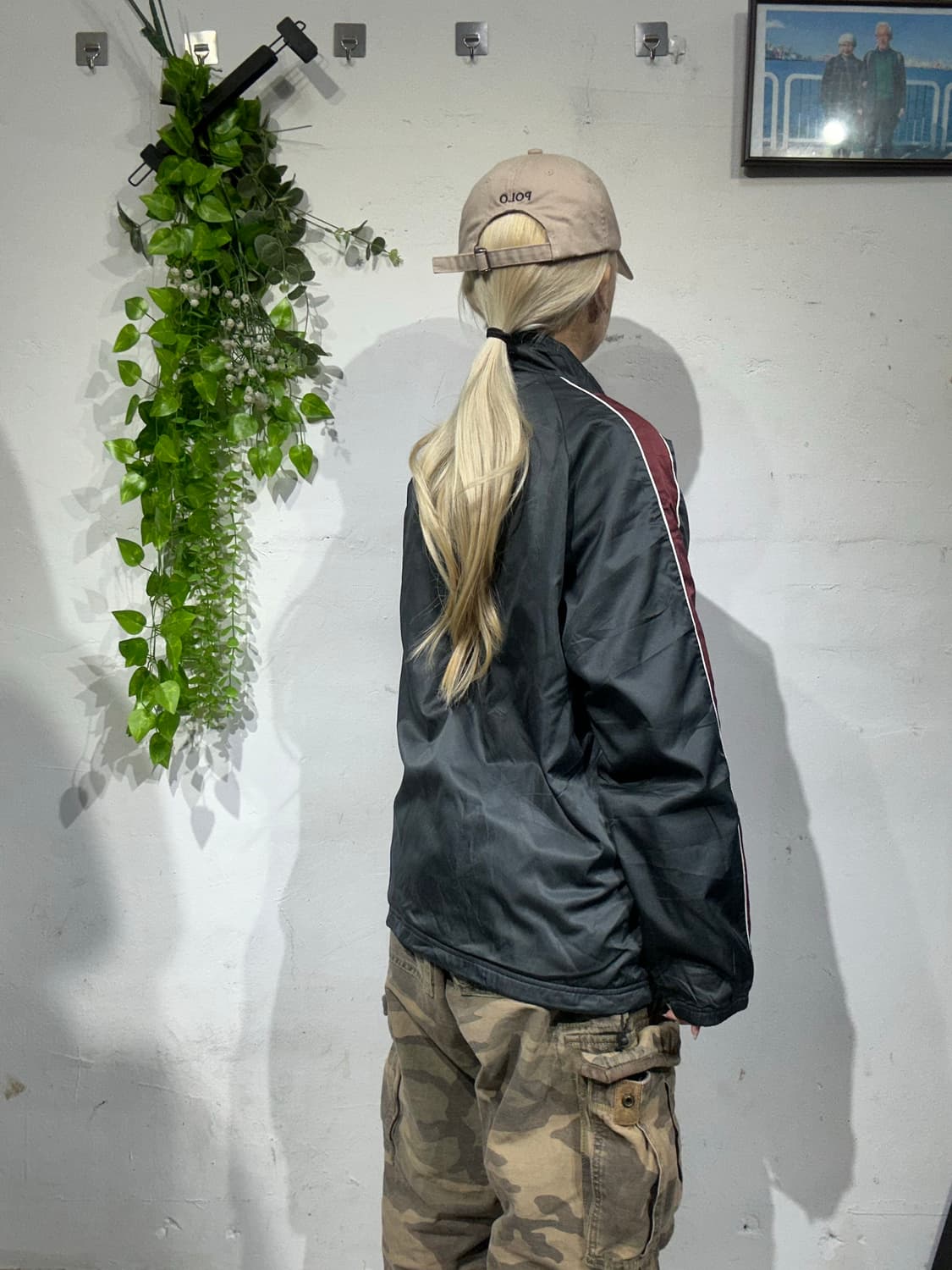 컨버스 그레이 버건디 사이드 라인 트랙탑 져지 M 상품이미지3