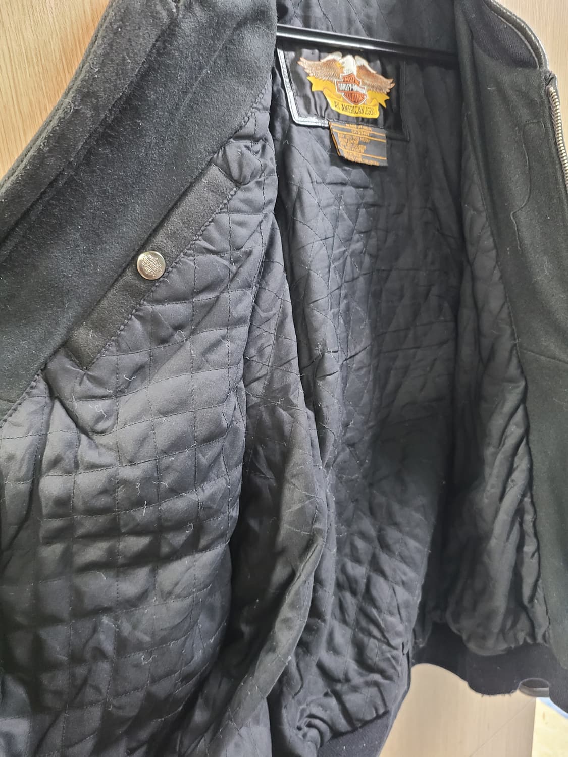 할리데이비슨 모 가죽 배색 블루종 자켓 상품이미지9