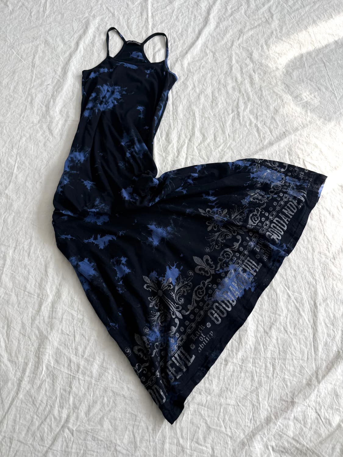 고스트 오브 할렘 맥시 네이비 블루 타이다이 펑크 원피스 상품이미지1