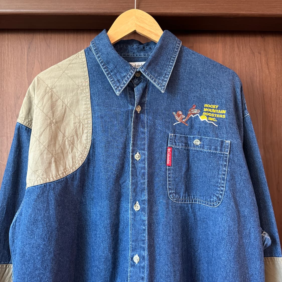 90S 콜럼비아 데님 헌팅셔츠 XL 상품이미지2