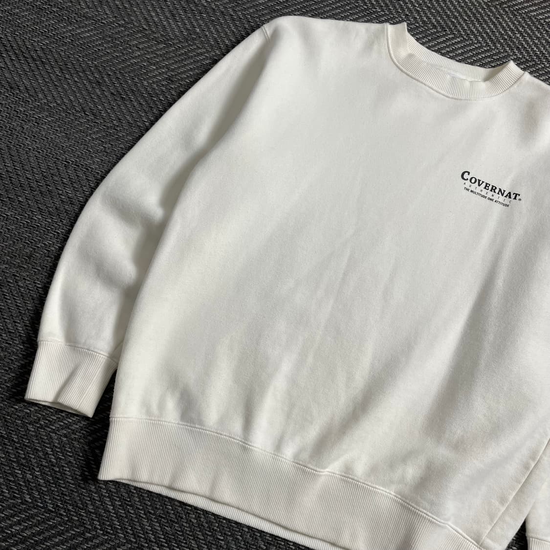 커버낫 헤비코튼 빅로고 크림 맨투맨o 4665 상품이미지5