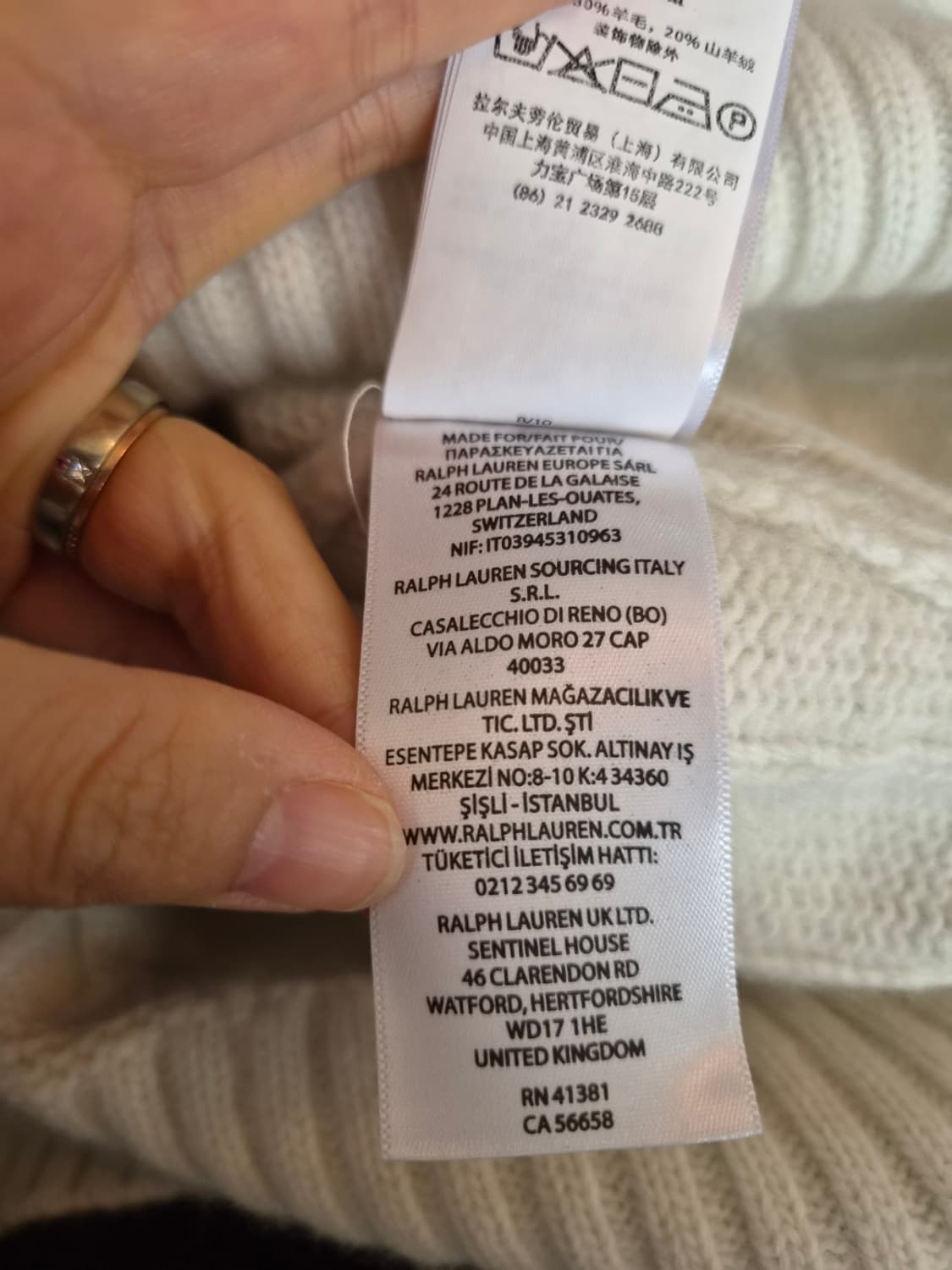 폴로바이랄프로렌 여성 반집업케이블크롭니트 M사이즈 상품이미지10
