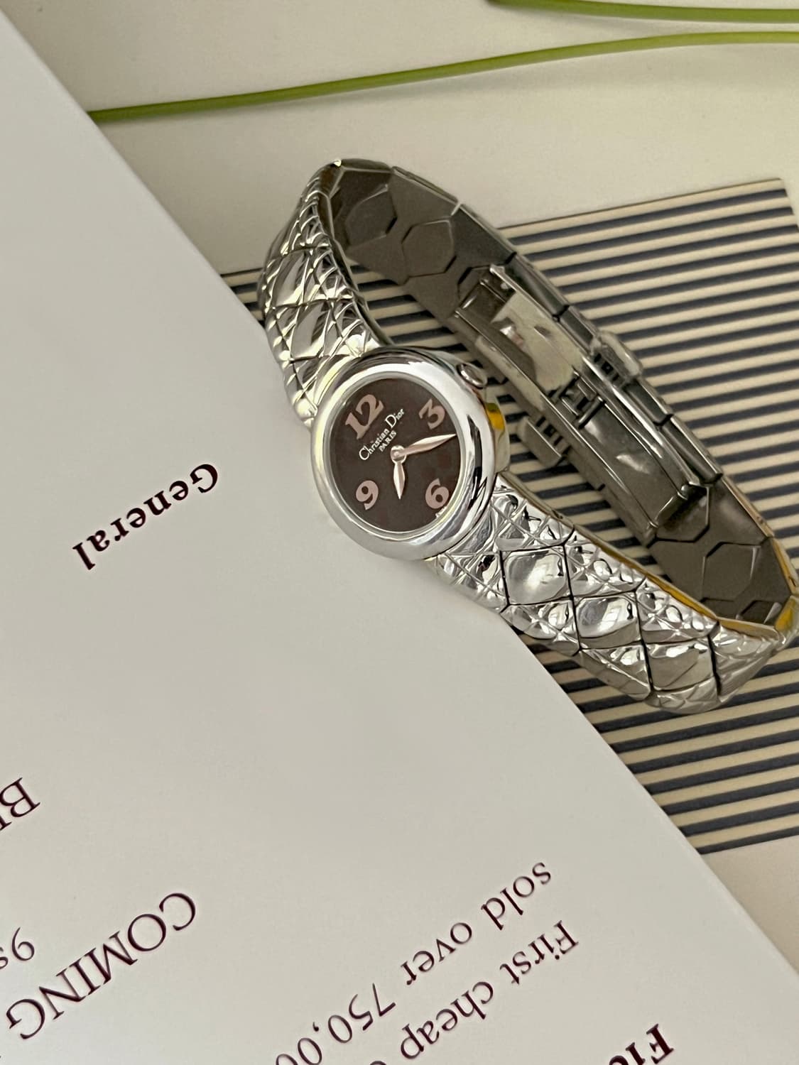 Christian Dior  까나쥬 패턴 브레이슬릿 블랙 다이얼 디올 시 상품이미지6