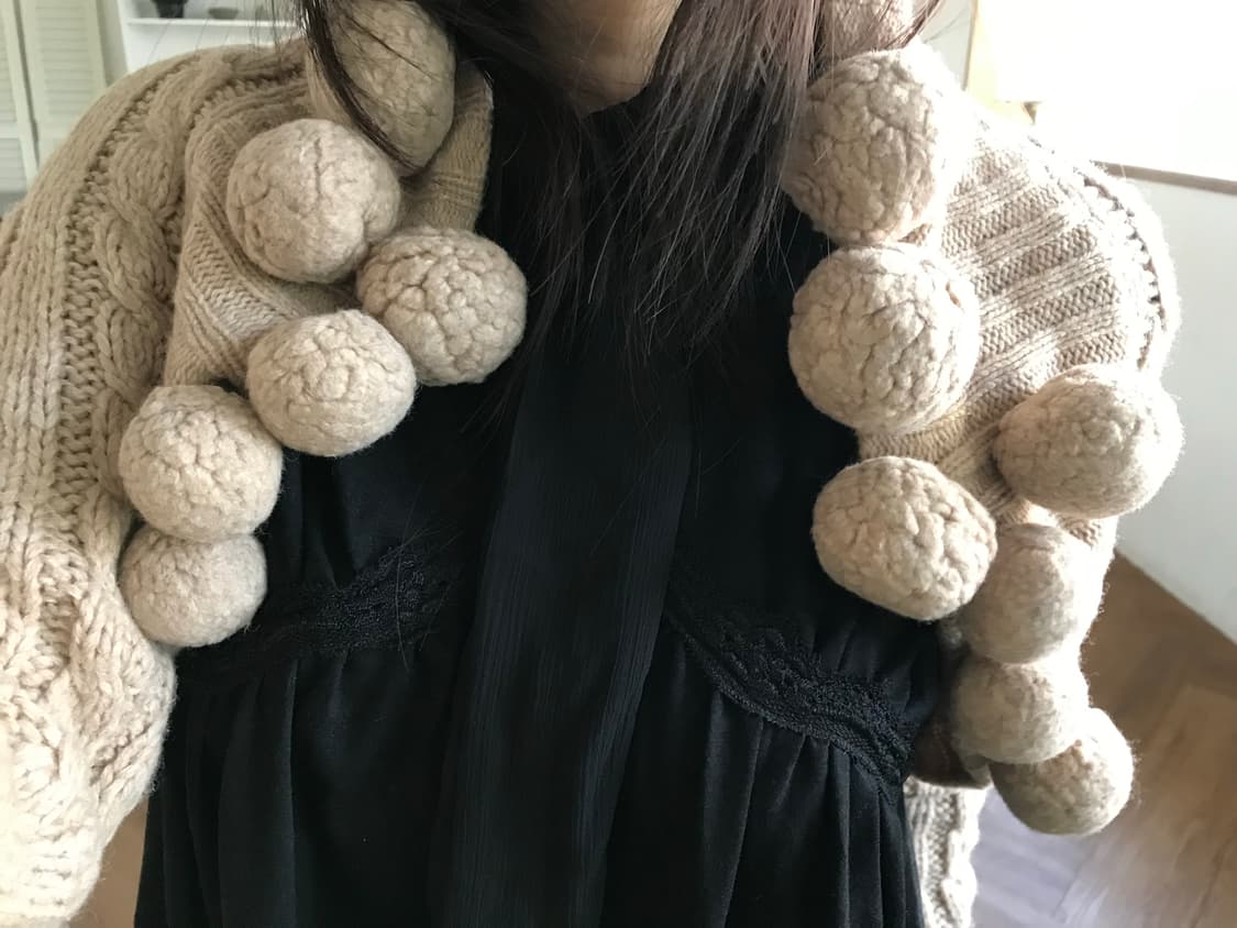 vintage pom-pom knit bolero 상품이미지4