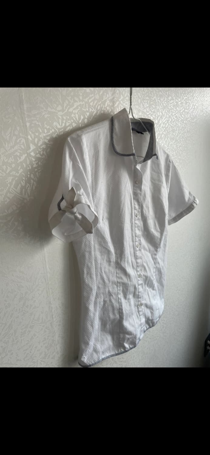 일본 빈티지 화이트 반팔 셔츠 상품이미지4