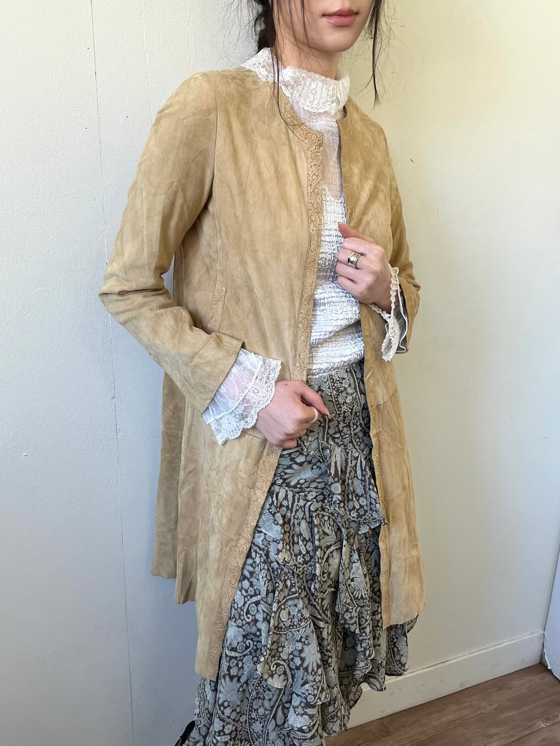 pure et joie 스웨이드 롱 자켓 상품이미지6