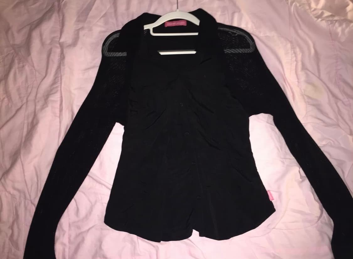 오디너리 홀리데이 니트 슬리브 셔츠 [BLACK] 상품이미지2