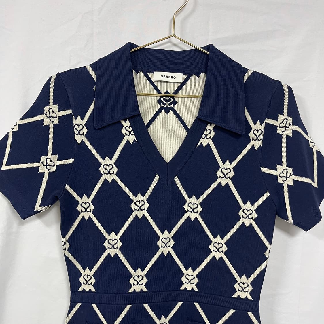 산드로(SANDRO) 자카드 니트 미니 원피스 상품이미지4