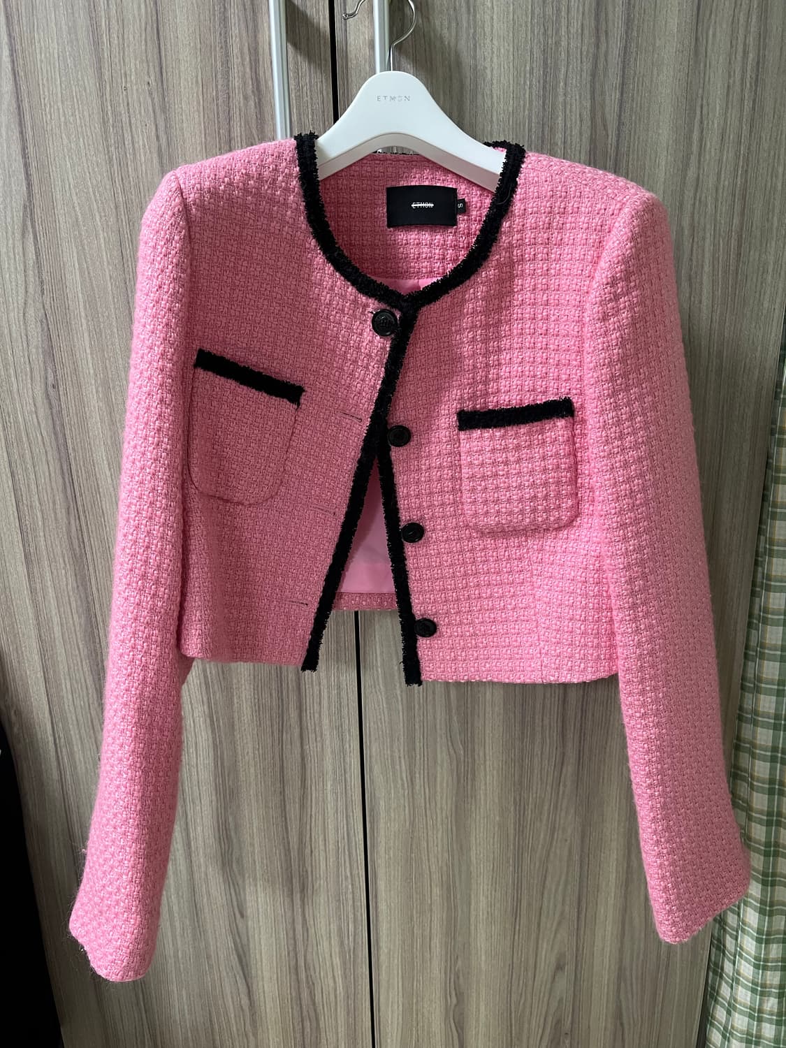 에트몽 트림트위드자켓 핑크 S(2회착용 사용감없음) 상품이미지1
