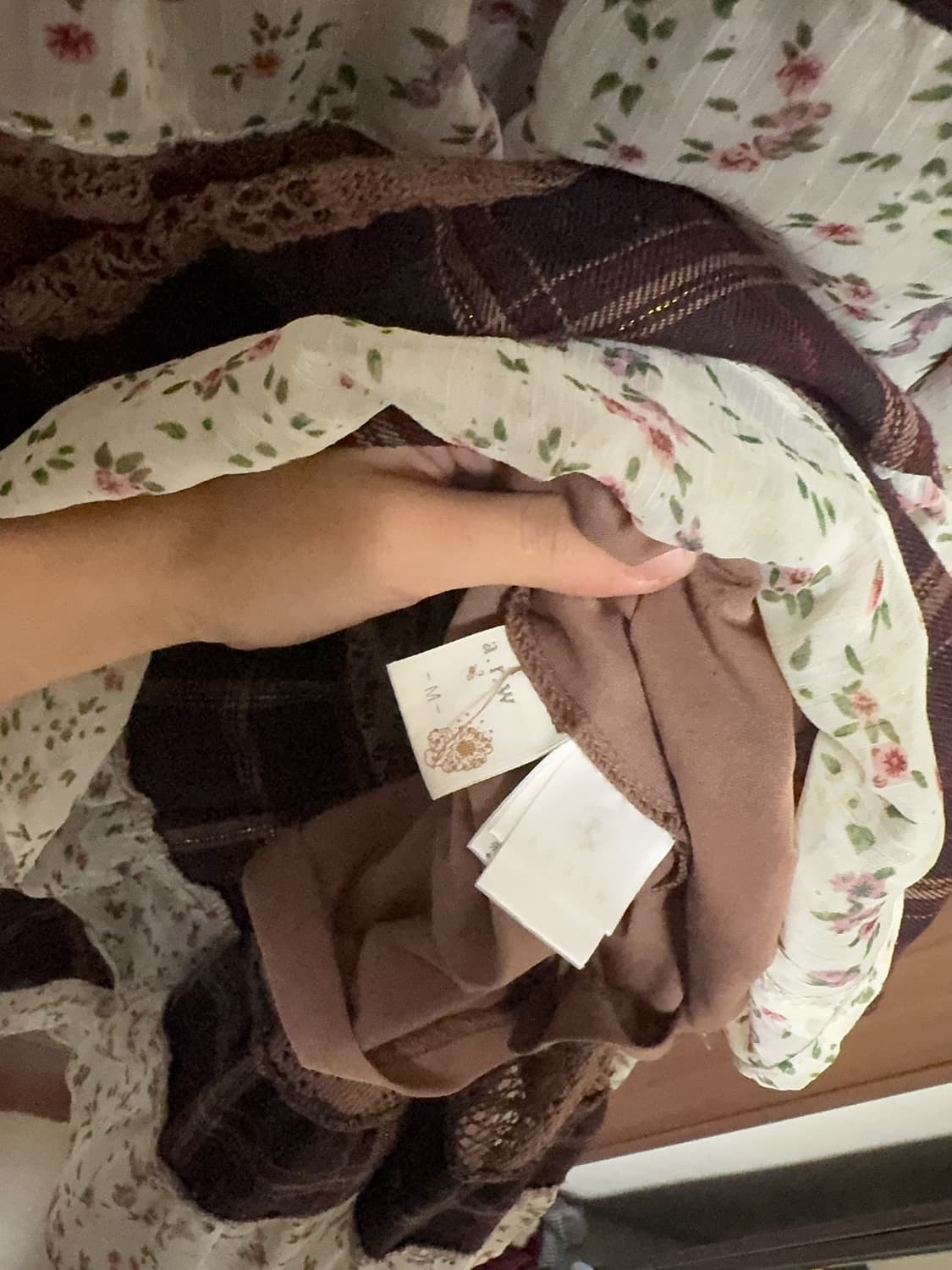 모리걸 하구미 일본 빈티지 패치워크 잔꽃 레이스 원피스 패치스커트 상품이미지4