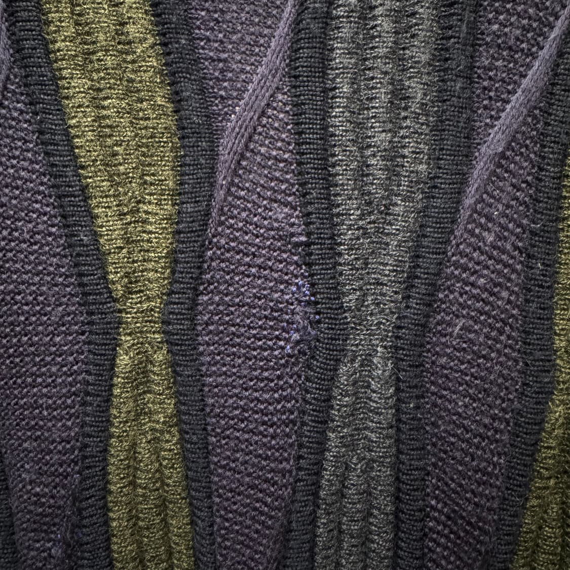 00s JPN VINTAGE 케이블 니트 멀티컬러 네이비 그레이 상품이미지7