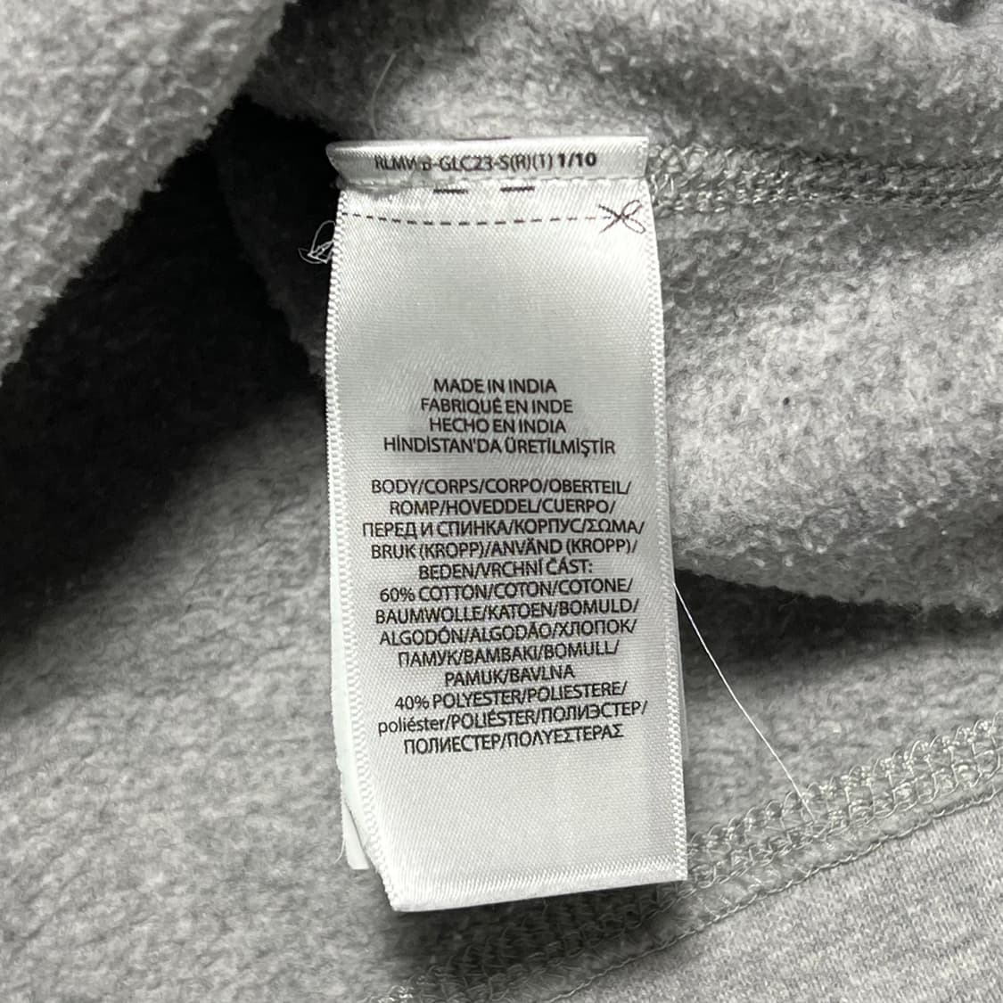 S 폴로랄프로렌 빅로고 그레이 기모 후드티 상품이미지5