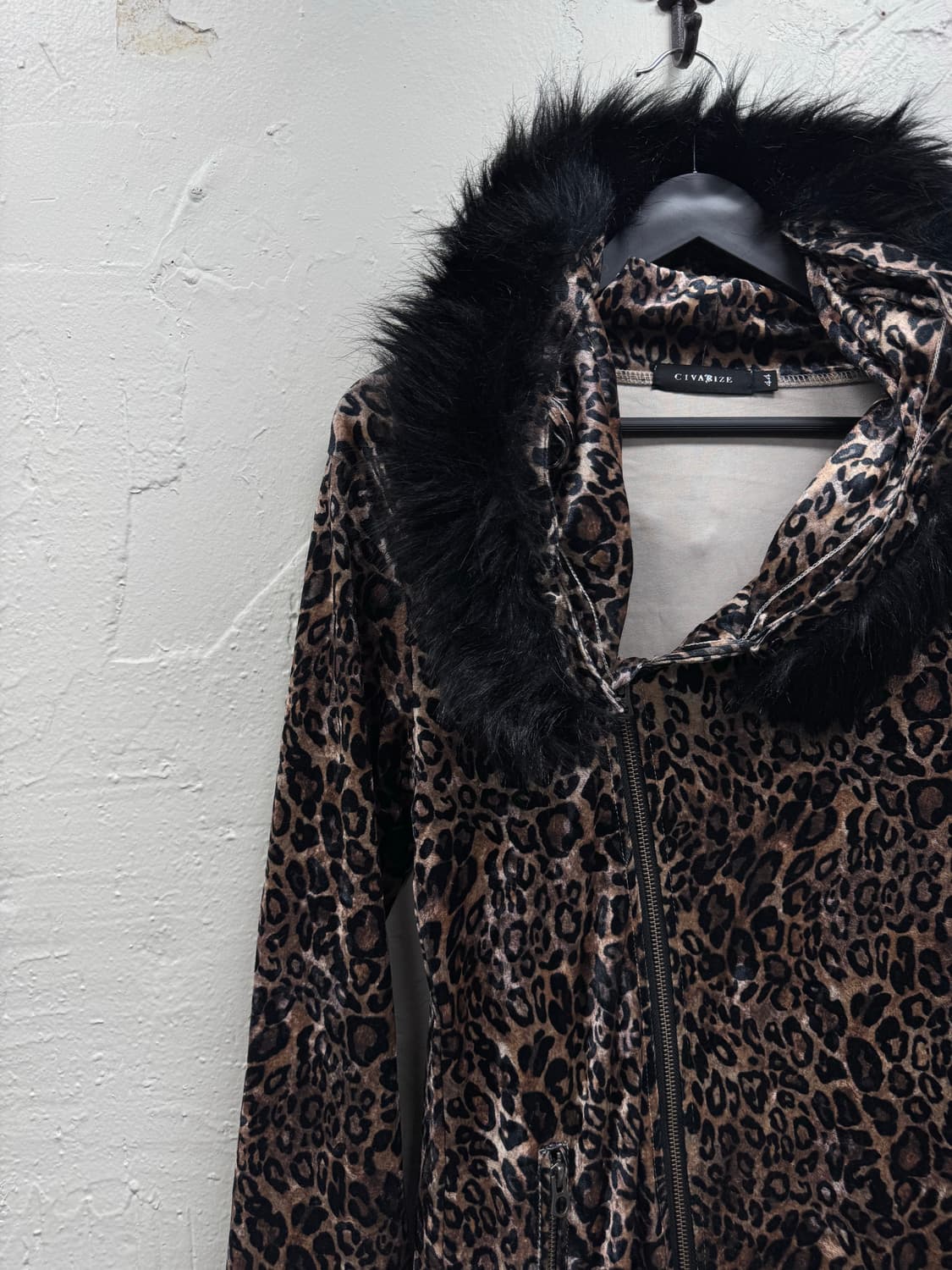 Civarize leopard velour fur fringe parke 상품이미지4
