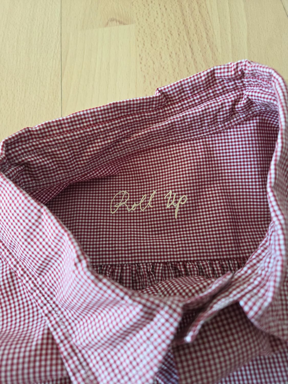 포터클래식 롤업 뉴 깅엄 체크셔츠 레드 상품이미지4