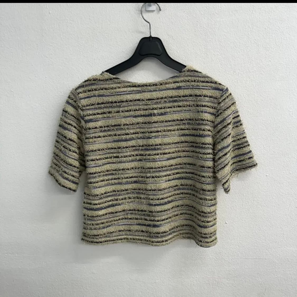 에잇세컨즈 스트라이프 반팔 가디건 m (택포) 상품이미지4