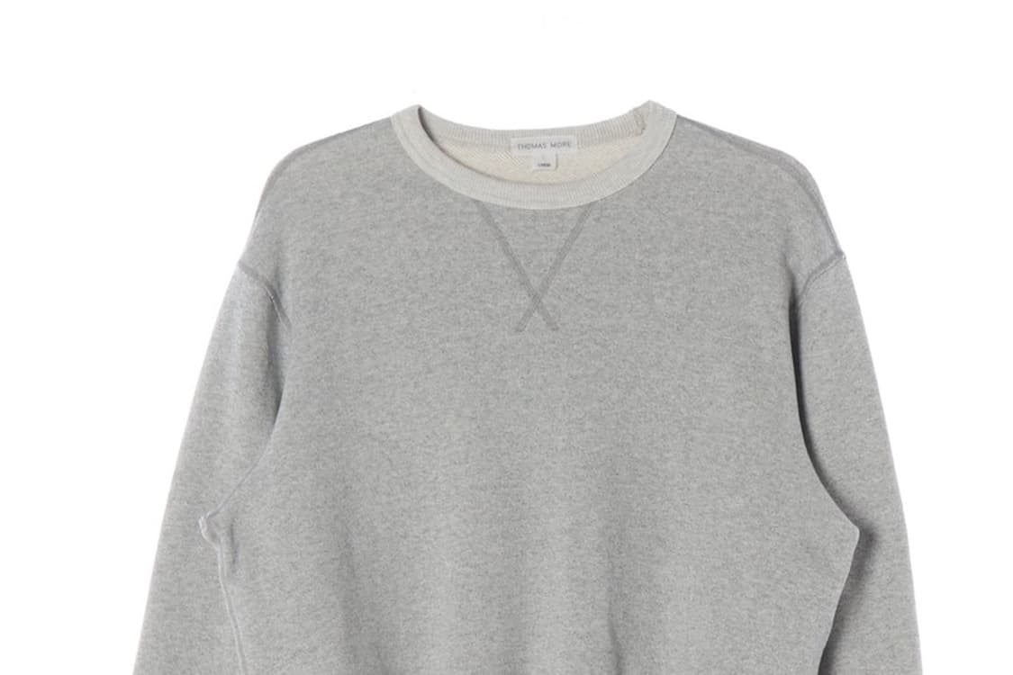 토마스모어 베이직 코튼 그레이 맨투맨 L 상품이미지3