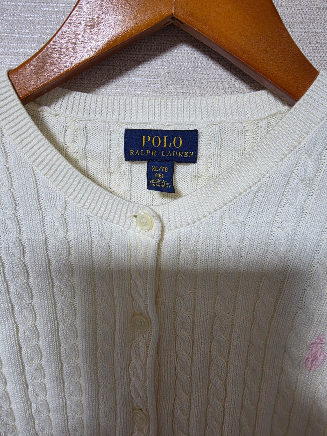 폴로 걸즈 크림색 가디건 XL 상품이미지4