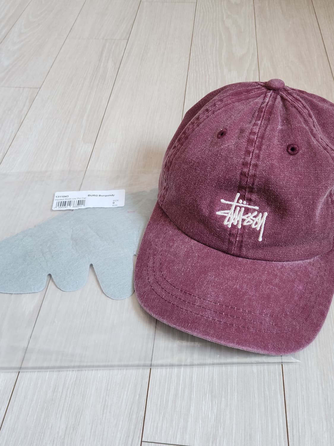 스투시 워시드 스탁 로우 프로 볼캡 버건디 상품이미지1