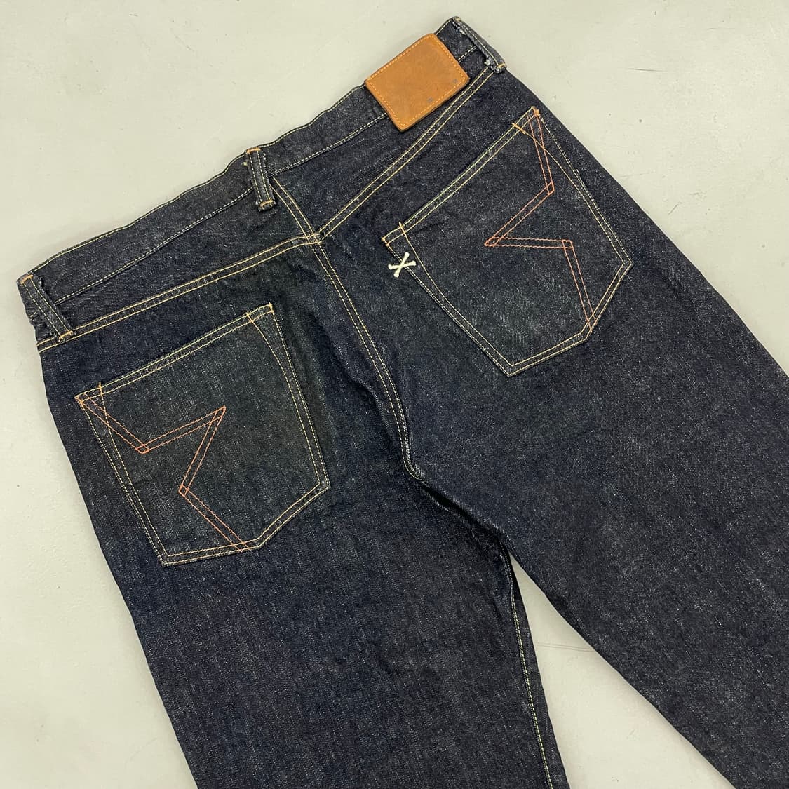 밴슨 레더 셀비지 생지 와이드 데님팬츠 상품이미지4