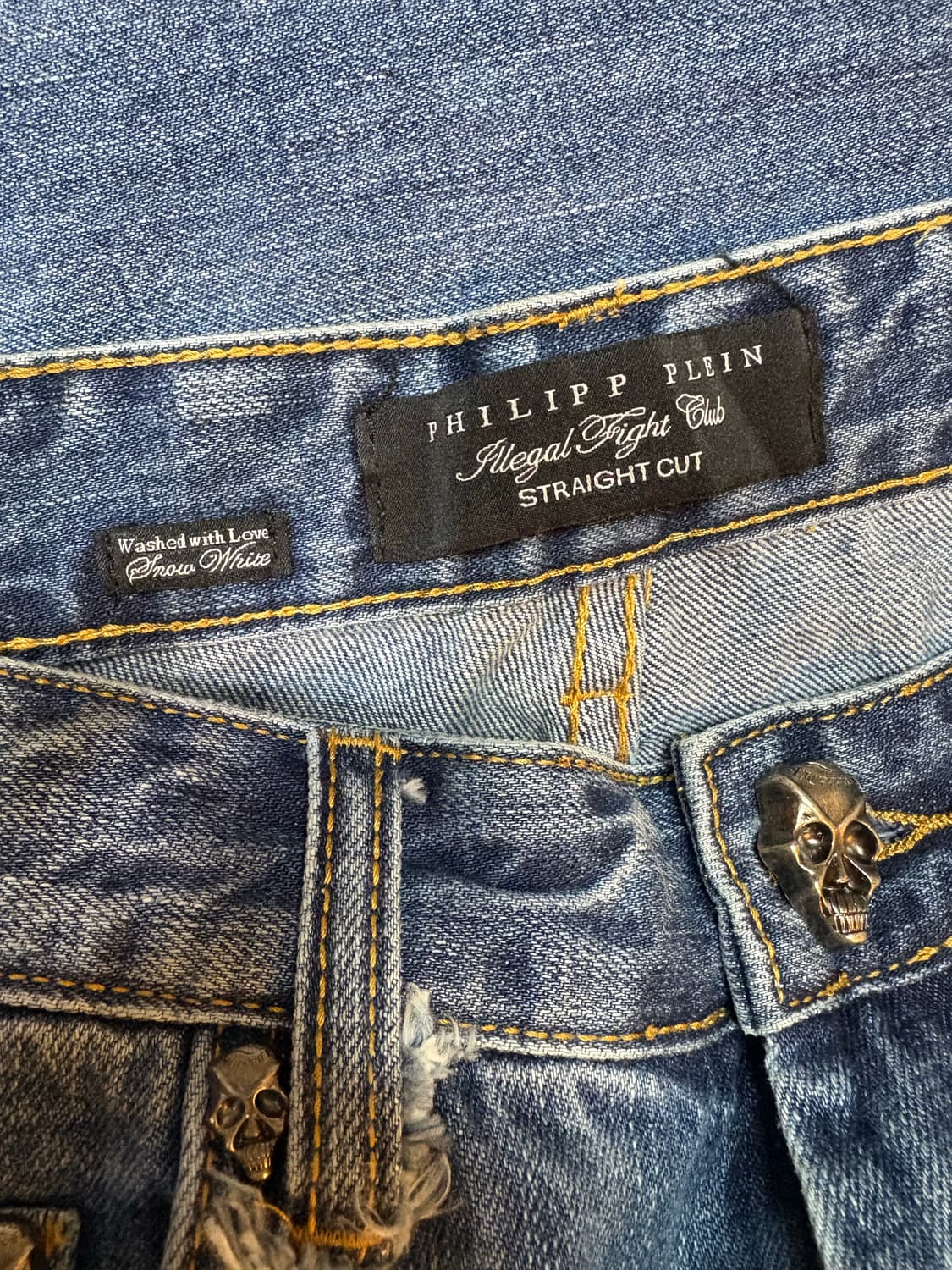 필립플레인 스컬 성조기 큐빅 데님 팬츠 상품이미지6