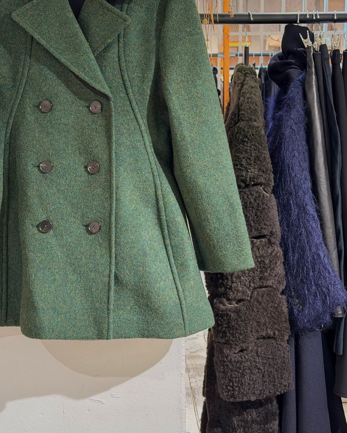 질샌더 카키 에이라인 더블 브레스티드 울 피코트 상품이미지6