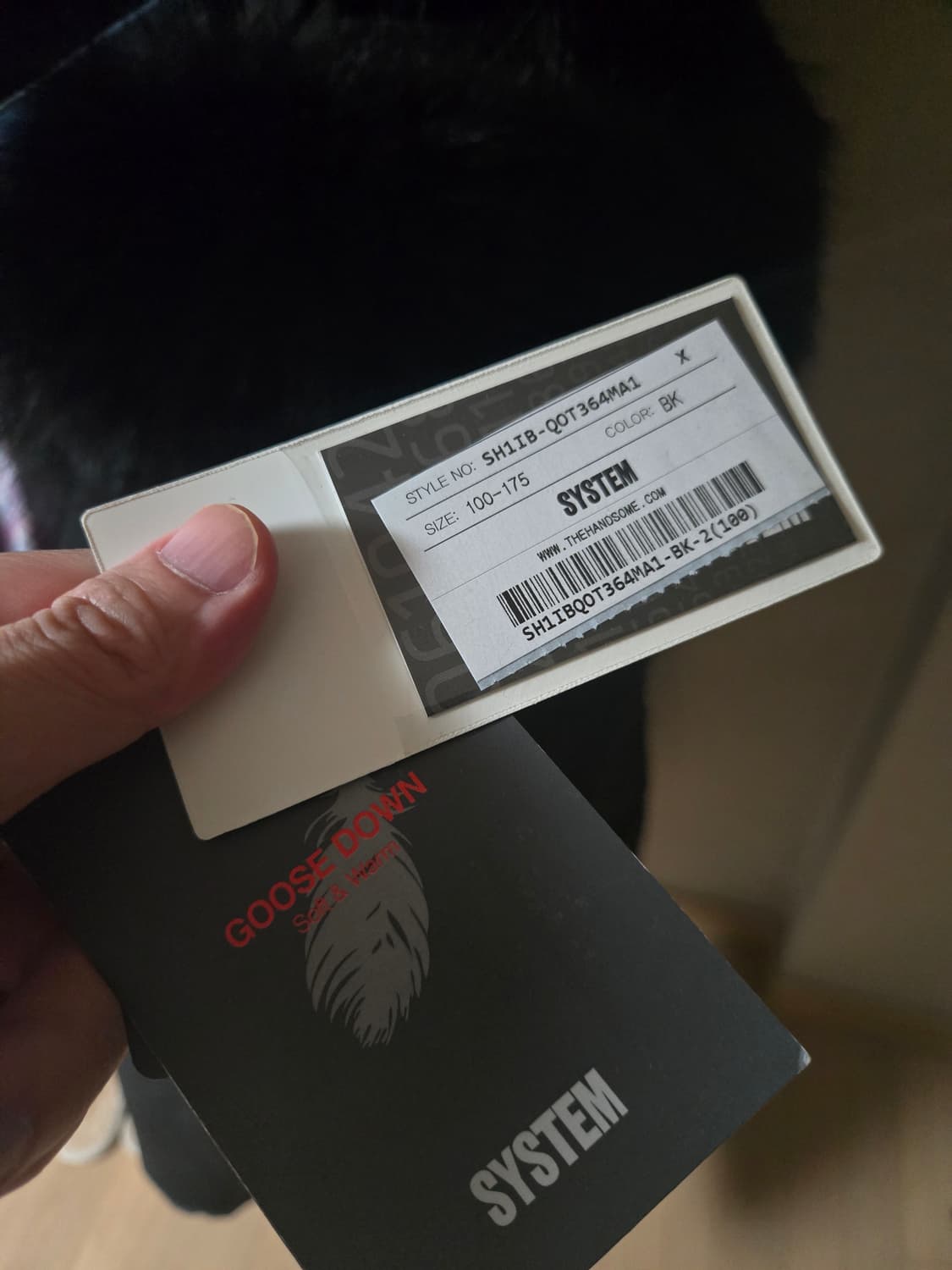 시스템옴므 남성 후드블랙퍼 패딩 100 상품이미지6