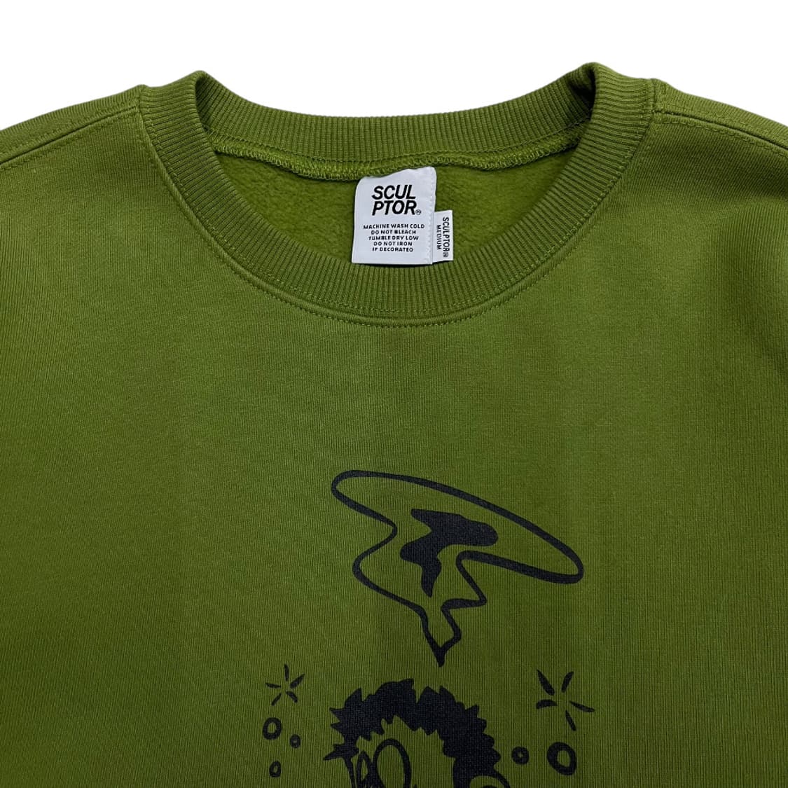 스컬프터 캐릭터 프린팅 딥올리브 맨투맨 M 상품이미지4