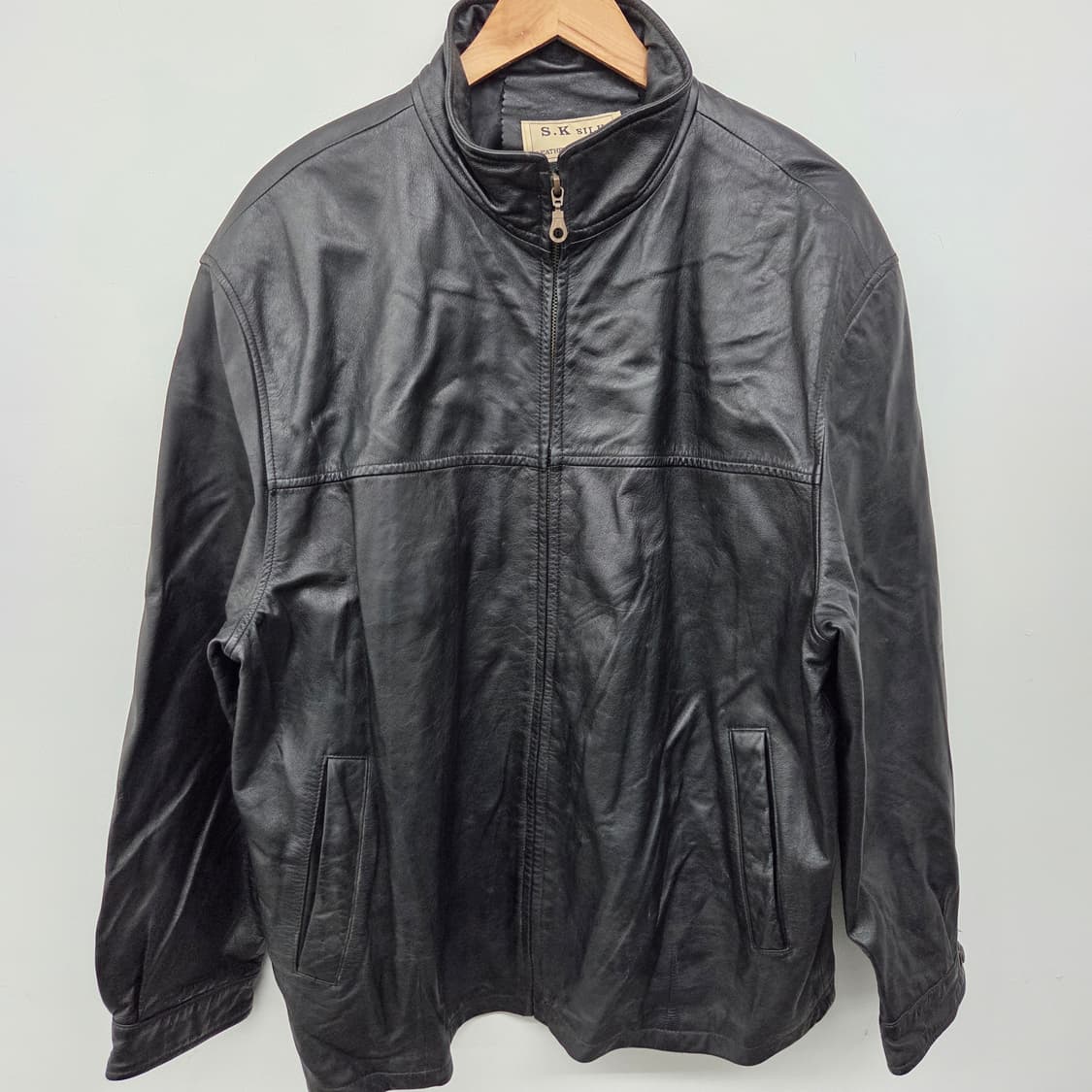 S.K Silk 레더 양가죽 자켓 블랙 남성 XL 상품이미지2