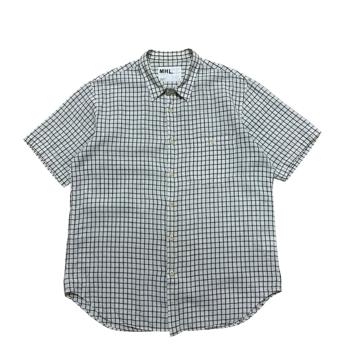 마가렛호웰 린넨 하프 체크셔츠 상품이미지1