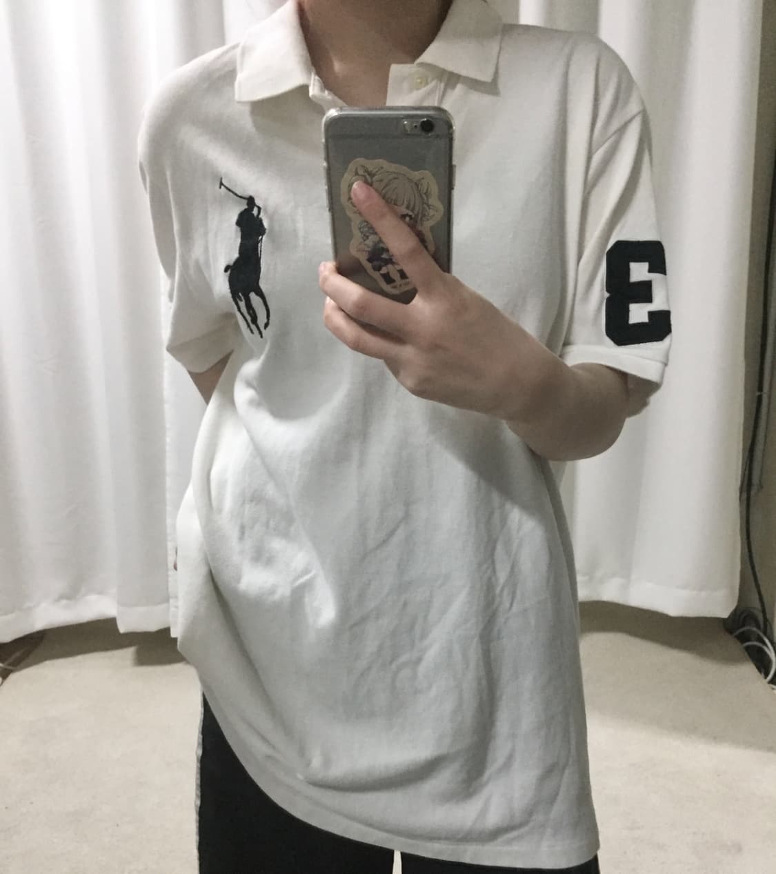 폴로 랄프로렌 흰검 화이트 블랙 카라 빅포니 PK 치프키프 반팔 티 상품이미지1
