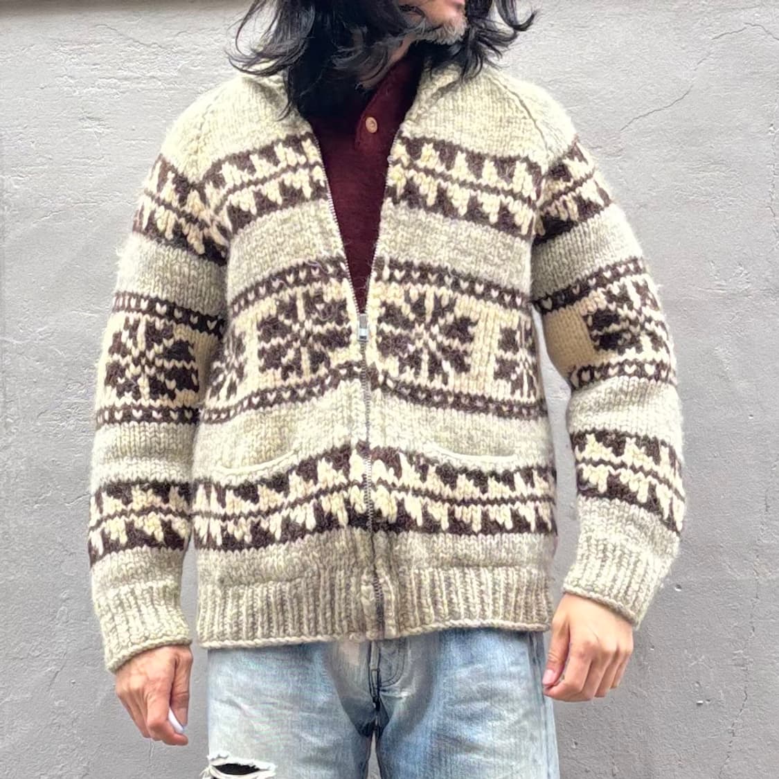 빈티지 캐나다 코위찬 집업 상품이미지9