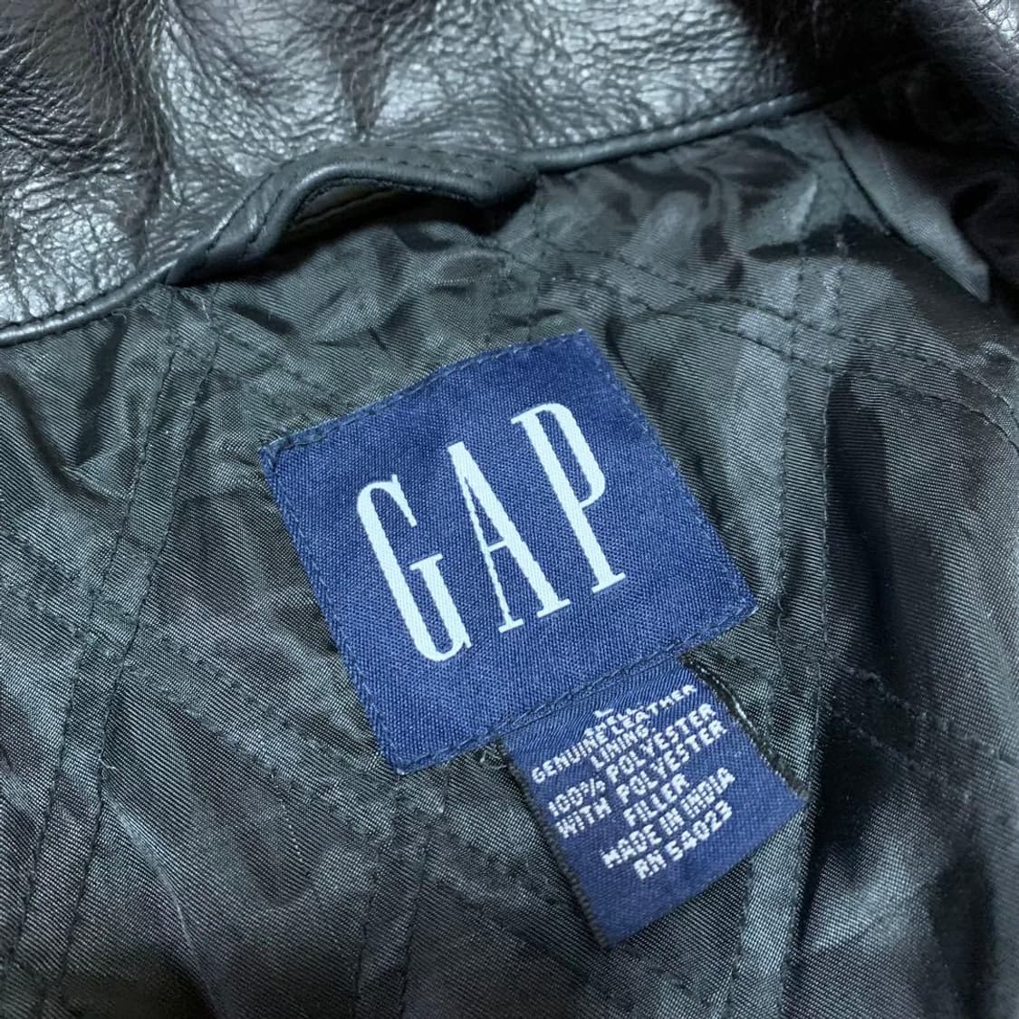 [L/미품] 올드갭 레더 카코트 블랙 빈티지 gap 상품이미지9