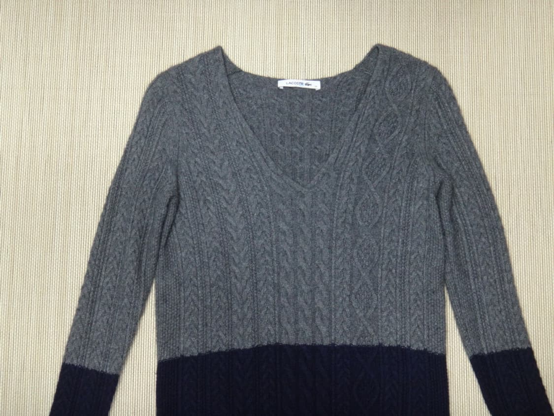(34/90size) 라코스테 브이넥 꽈배기 니트 원피스 상품이미지3