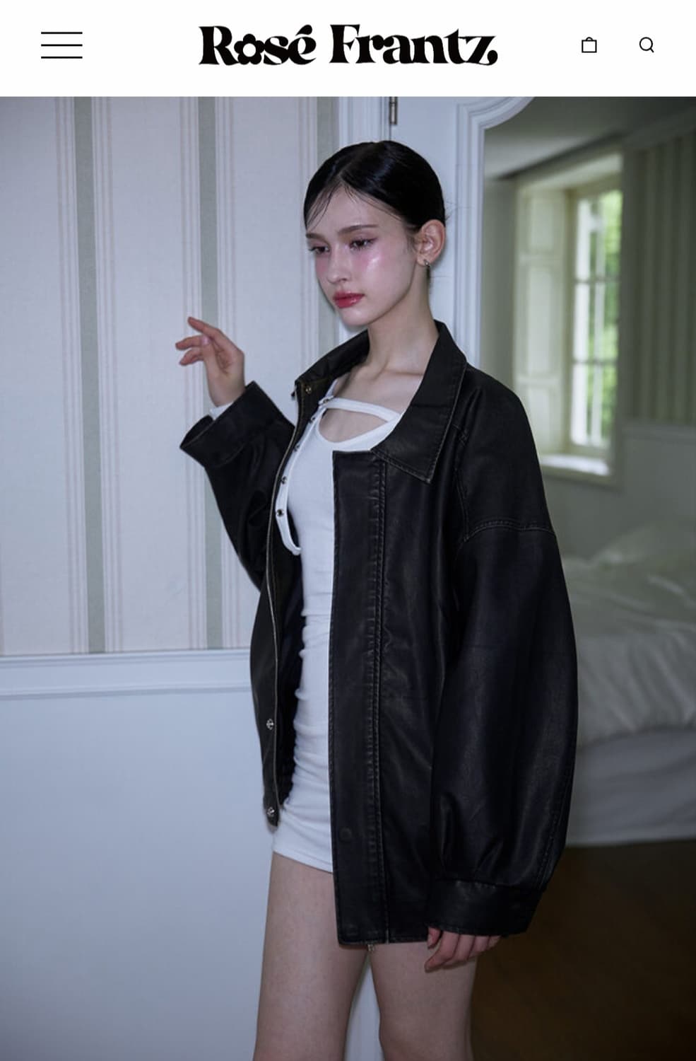 로제프란츠 빈티지 워싱 레더 점퍼 블랙 상품이미지4