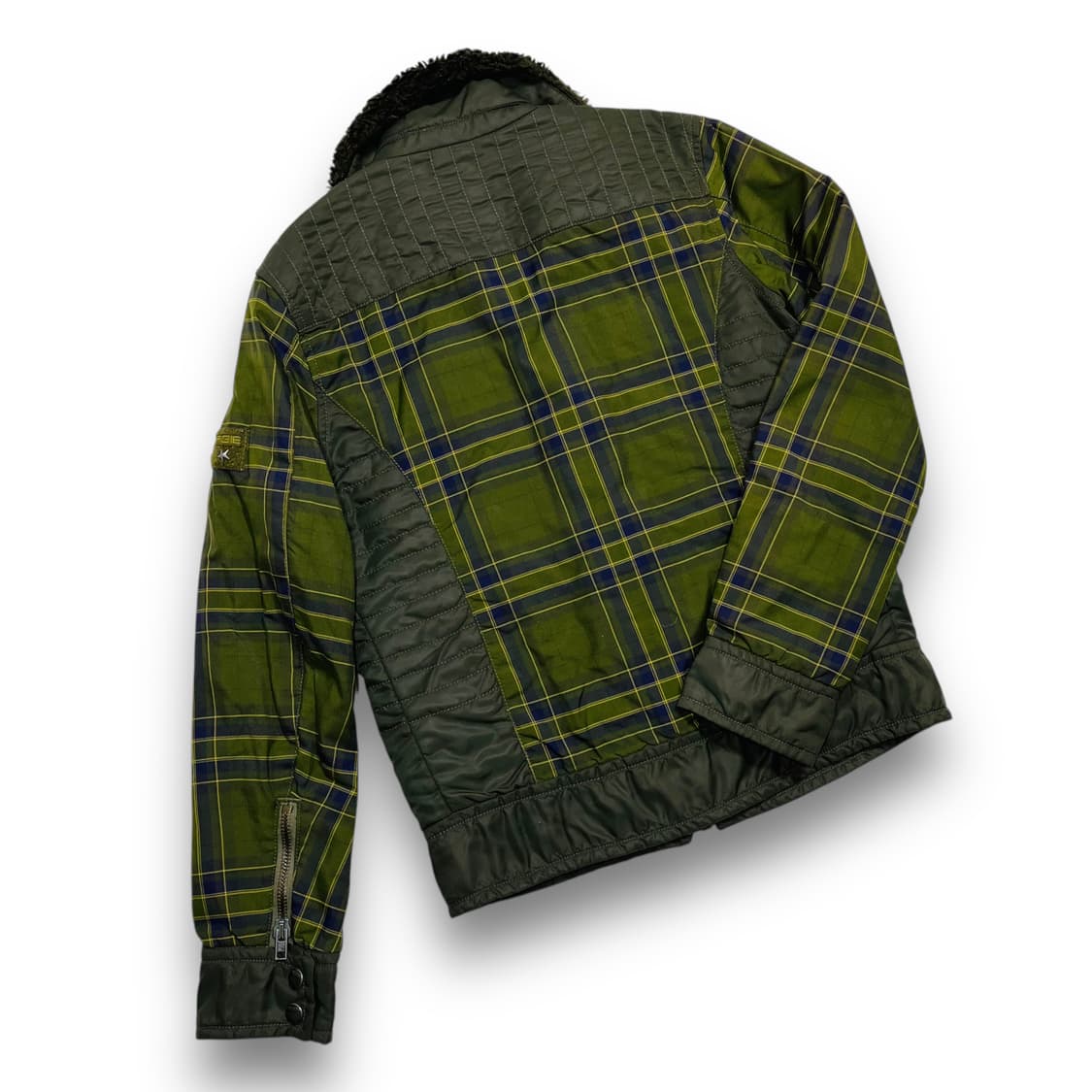 펑크 에너지 골드 그린 타탄체크 빈티지 자켓 상품이미지5